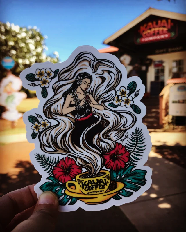 Kauai Coffee Hula Girl Sticker - Image 5